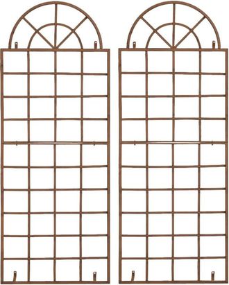 Clp Set De 2 Vallas Met&aacute;licas Viva Para Plantas Trepadoras Marr&oacute;n Antiguo