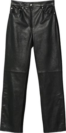 Sportmax Spscrespo Leren Broek - Dames - Leren Broeken - Zwart - S - Leer - Broeken