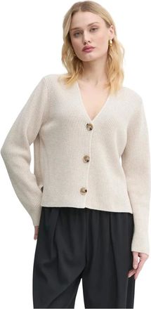Marc O'Polo Cardigan de pico relajado - Knitwear - Mujer - Beige - XS