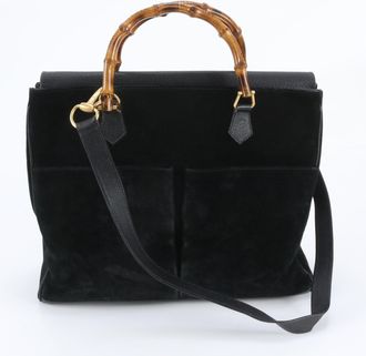 Gucci Black Leather Shoulder Bag Tote Bag (Pre-Owned)