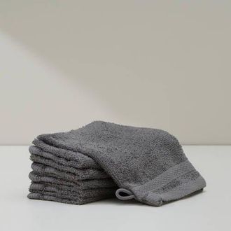 W washand basic donkergrijs (set van 6) (15x20 cm)