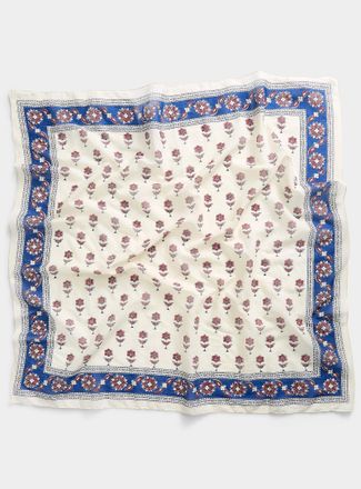 Simons Womens Framed mini-flower 100% cotton large scarf