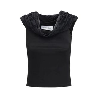 Marine Serre Off Shoulder Draped Top - Dames - Tops - Zwart - Maat: M Viscose