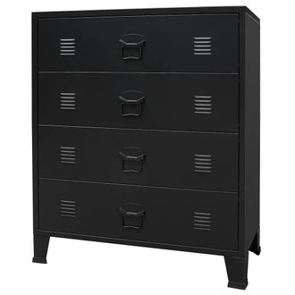 vidaXL Cajonera Met&aacute;lica De Estilo Industrial 78x40x93 Cm Negro Vidaxl