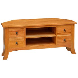 vidaXL Mueble De Tv Natural 100 X 40,5 X 46 Cm Madera De Caoba S&oacute;lida Vidaxl