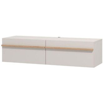 Dmora Mobile Porta tv Sirolo, un Ripiano, 2 Vani, 2 Ante, 128x41.5x32h cm Bianco Crema