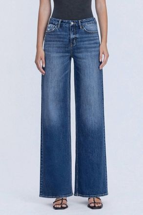 Flying Monkey Womens Wide Leg Jeans In Dark Blue