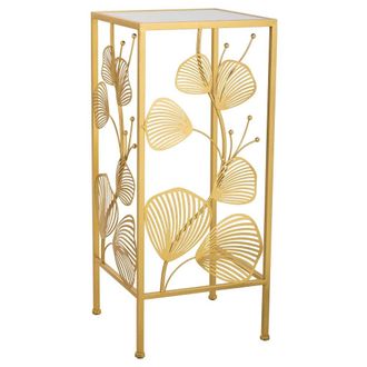 Wanderlust Deco Wanderlust Deco - Mesa Esquinera Cuadrada De Metal Dorado 31x31x71