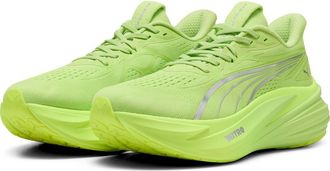 Puma MagMax NITRO 2 Running Shoe in Sunny Lime/puma Silver at Nordstrom, Size 10.5