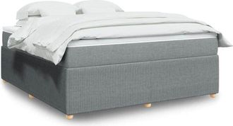 vidaXL Vidaxl - Cama Box Spring Con Colch&oacute;n Tela Gris Claro 180x200 Cm