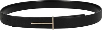 Tom Ford T-Shaped Buckle Narrow Calf Leather Belt