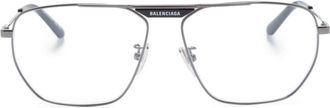 Balenciaga Tag 2.0 pilot-frame glasses - men - Metal - 61 - Black