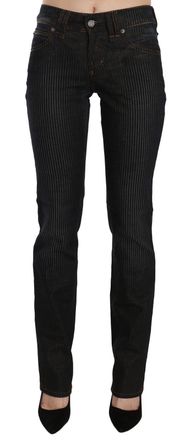 John Galliano Mid Waist Slim Fit Corduroy blue Casual Womens Pants