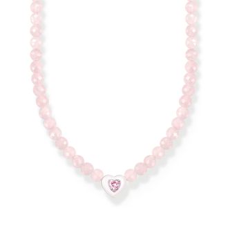 Thomas Sabo Thomas Sabo Choker Herz mit Rosenquarz-Beads pink KE2181-035-9-L42V