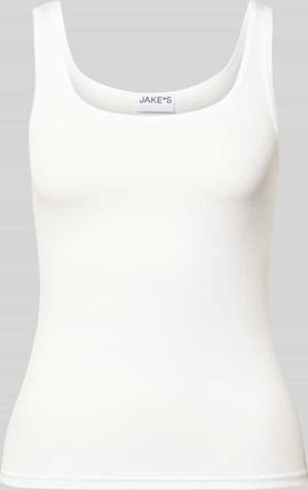 Jake*s Casual Tanktop mit Feinripp und Rundhalsausschnitt in Weiss, Gr&ouml;&szlig;e XL