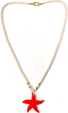 By Lilla Rope Starfish Necklace in Ivory at Nordstrom, Size 24