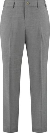 THE (ALPHABET) Elastische Pantalons - Heren - Nette broeken - Grijs - L - Wol - Broeken