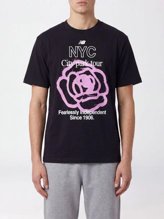 New Balance T-shirt girocollo in misto cotone con logo grafico stampato