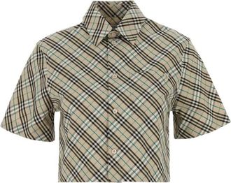Burberry Beige Checked Cropped Shirt