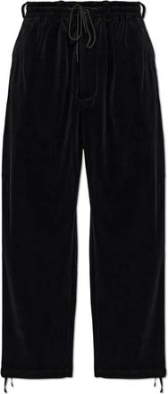 Yohji Yamamoto Pantalones Ajustados de Pana de Terciopelo - Trousers - Hombre - Negro - XL