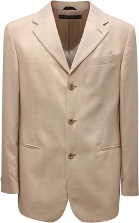 Gianfranco Ferre 90004Af M630373 Jacket - Heren - Blazers - Beige - L - Wol - Jassen