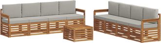 vidaXL Conjunto De Sof&aacute;s De Exterior 9 Uds. Natural Y Gris Claro Vidaxl