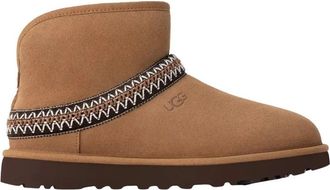 UGG Classic Short Crescent - Dames - Winterlaarzen - Bruin - 39 EU - Leer - Schoenen