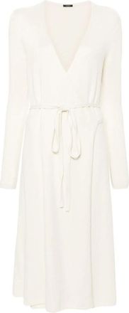 Joseph Witte Linnenmix Casual Midi Jurk - Dames - Kleedjes - Wit - L - Linnen - Kleedjes