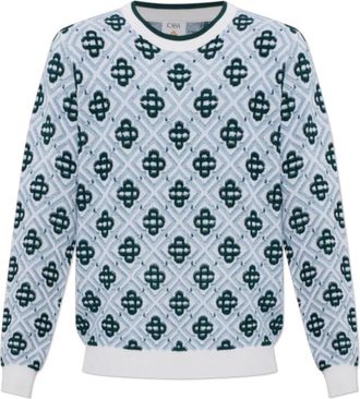 Casablanca Hoodies & sweatvesten, Heren, Blauw, 2Xl, Wol, Gebreid
