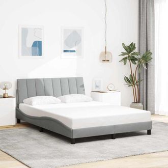 vidaXL Vidaxl - Estructura De Cama Sin Colch&oacute;n Tela Gris Claro 120x200 Cm