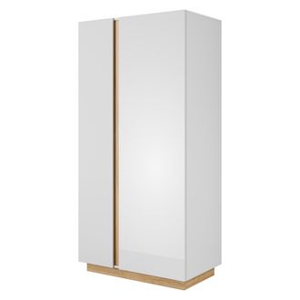 Dmora Guardarropa 2 Puertas Kabatoli, Armario Habitaci&oacute;n Perchero, 5 Estantes, 2 Puertas, 97x194h Cm Marr&oacute;n Roble Nodo