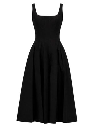 Staud Ellison Viscose-Blend Pleated Midi Dress