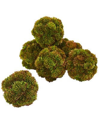 Nearly Natural Set Of 6 Sedum Artificial Succulent Spheres