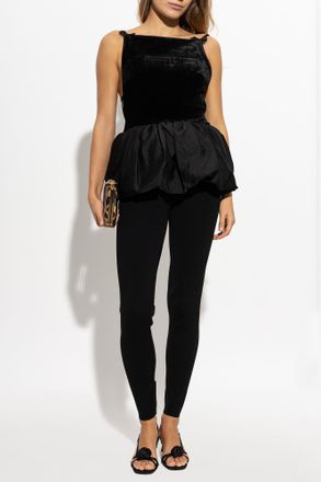 Self Portrait Velvet Camisole Top, Womens, Black
