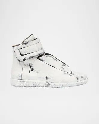 Maison Margiela Men & apos;s Future Bianchetto Leather Mid-Top Sneakers