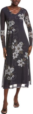 Johnny Was V-Neck Mesh Midi Dress