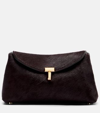 Toteme T-Lock Mini calf hair clutch