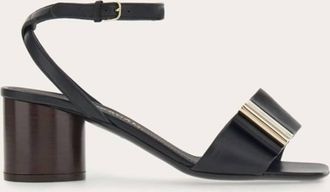 Ferragamo Lyana Leather Block-Heel Sandals, Size 7 C