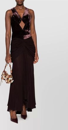Zimmermann silk draped cutout sleeveless v-neck maxi dress