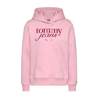 Tommy Jeans Hoodies, female, Pink, Size: M Felpa