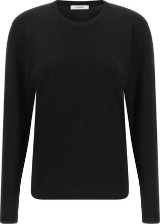 Christophe Lemaire Truien & Vesten, Dames, Zwart, M, Katoen, Rib Long Sleeve Top