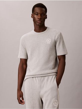 Calvin Klein Mens Brushed Waffle Sleep Tee - Grey - XL