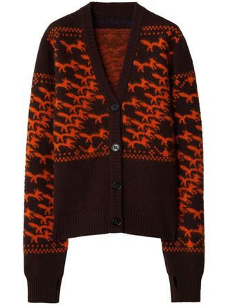 Burberry fox wool cardigan - women - Wool - S - Brown