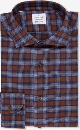 Giampaolo Karierte Hemdbluse aus Flanell mit italienischem Kragen