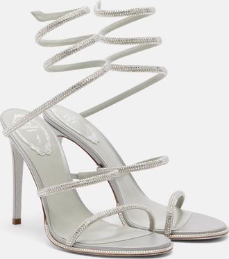 Rene Caovilla Cleo embellished satin sandals