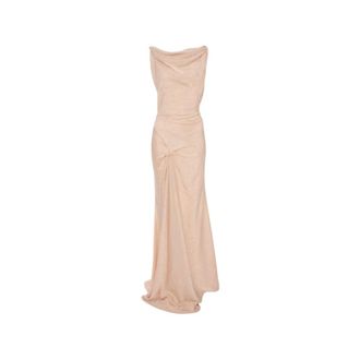 Victoria Beckham Gowns, female, Pink, Size: 2XS Asymmetric Draped Gown