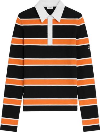 Celine Celine, Tops, Heren, Veelkleurig, M, Katoen, Gestreept katoenen poloshirt