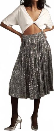 Delfi Sequin Twofer Midi Dress In Multi