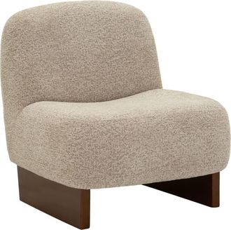 Mauro Ferretti Sill&oacute;n estilo japandi en tejido marr&ograve;n 69x72x75 cm