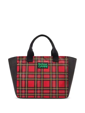 Ganni x Barbour tartan tote - women - Cotton - OS - Red